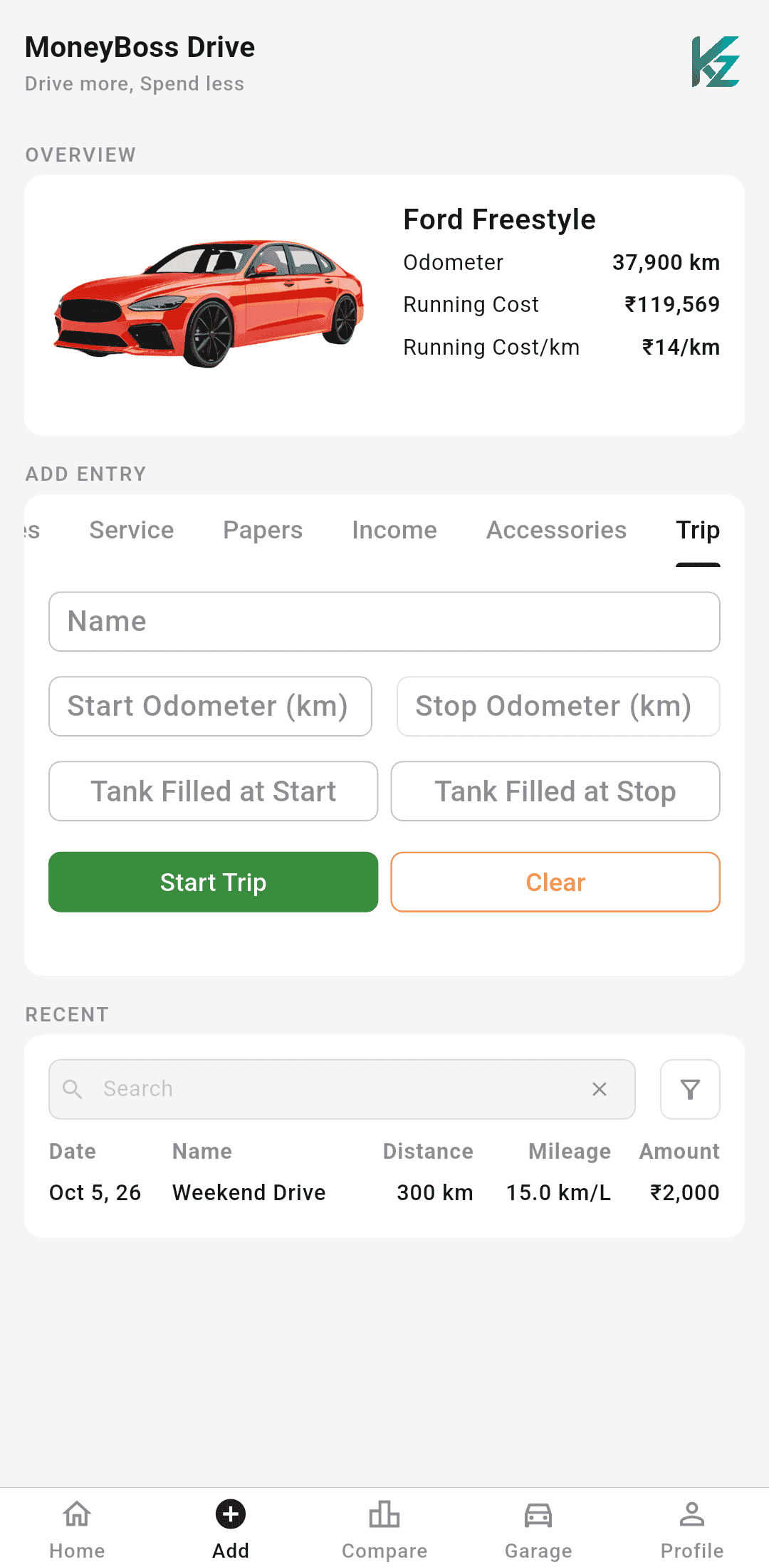 Trip logging